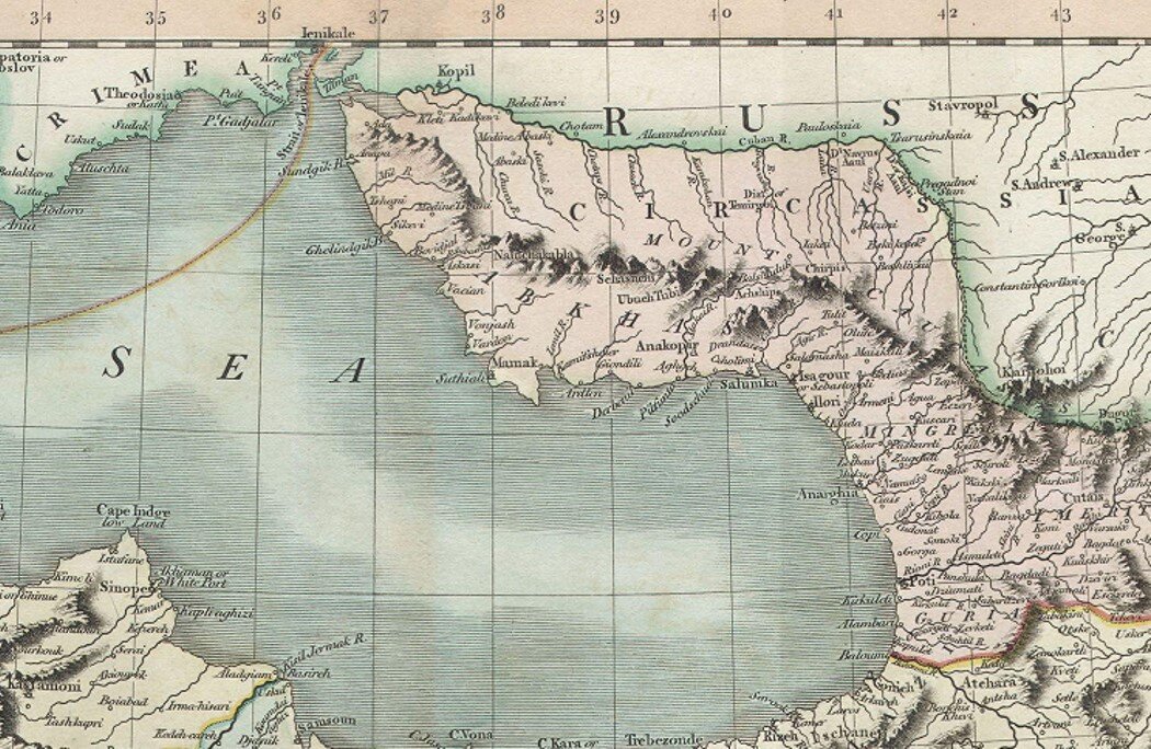 John Cary.  Map of Turkey, Iraq, Armenia and Sryia. 1801 (фрагмент)