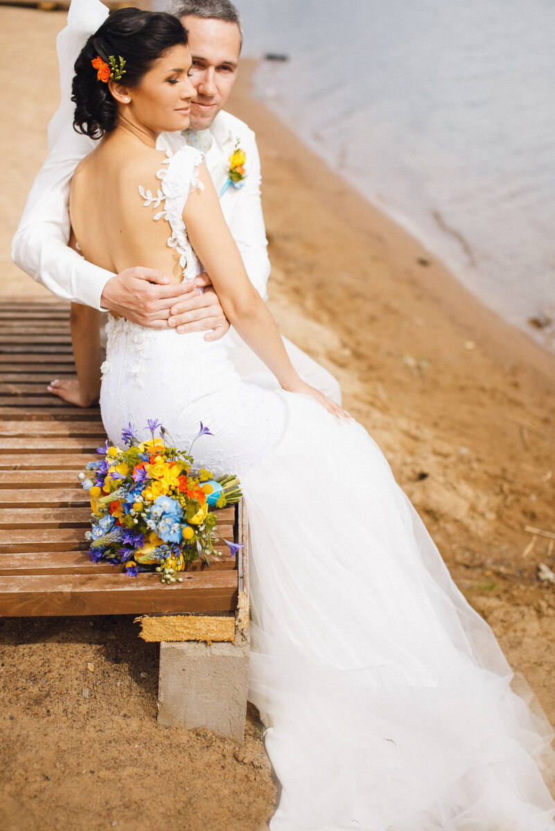 Свадебное платье со съемной юбкой для Татьяны. Дизайнер Елена Романова