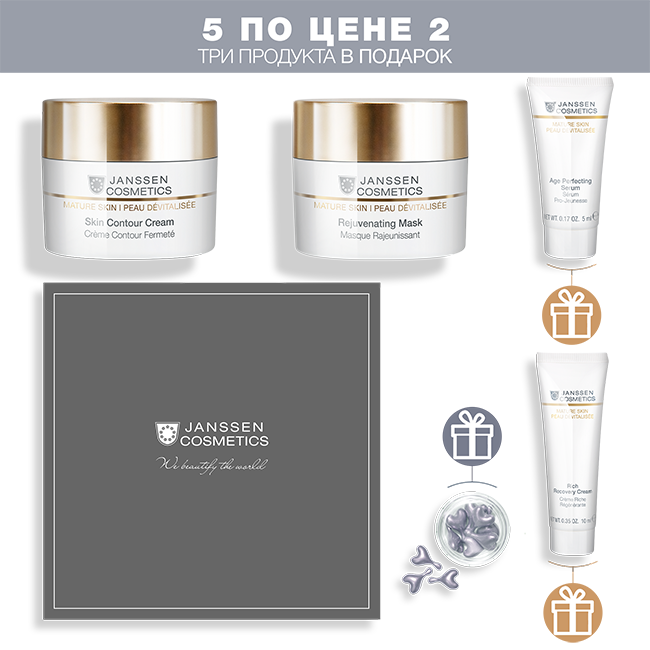 ПРОГРАММА РЕМОДЕЛИРОВАНИЯ КОНТУРОВ ЛИЦА Janssen Cosmetics 2 средства + 3 подарка в наборе