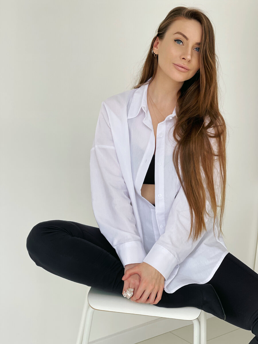 Артикул белой рубашки оверсайз на Wildberries 33998099