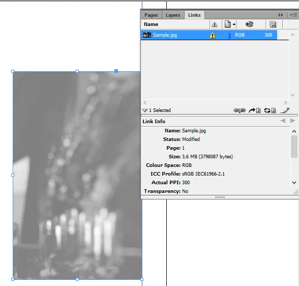 Иллюстрация 1. Separations Preview в Adobe InDesign не показывает перелив красок на иллюстрации, созданной в RGB