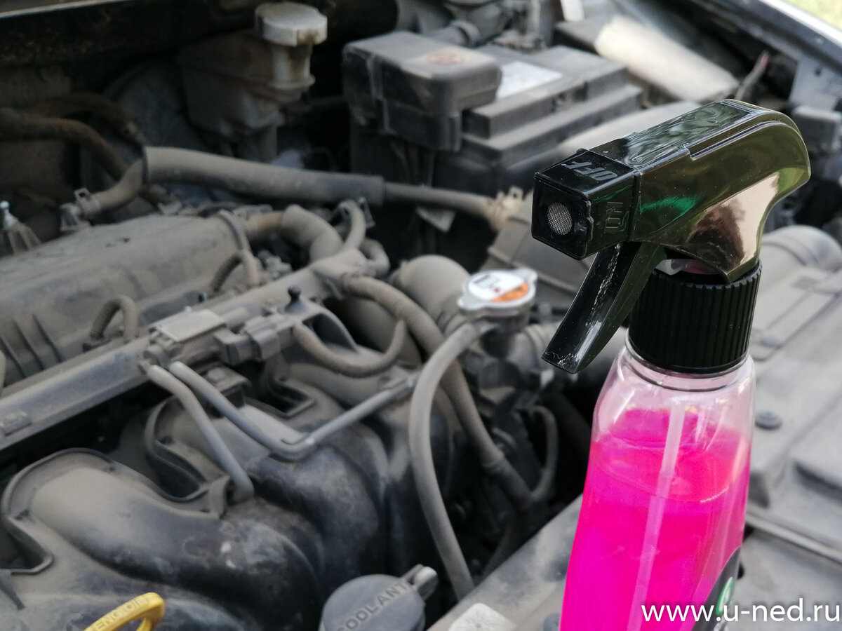 На кончике сетка-распылитель