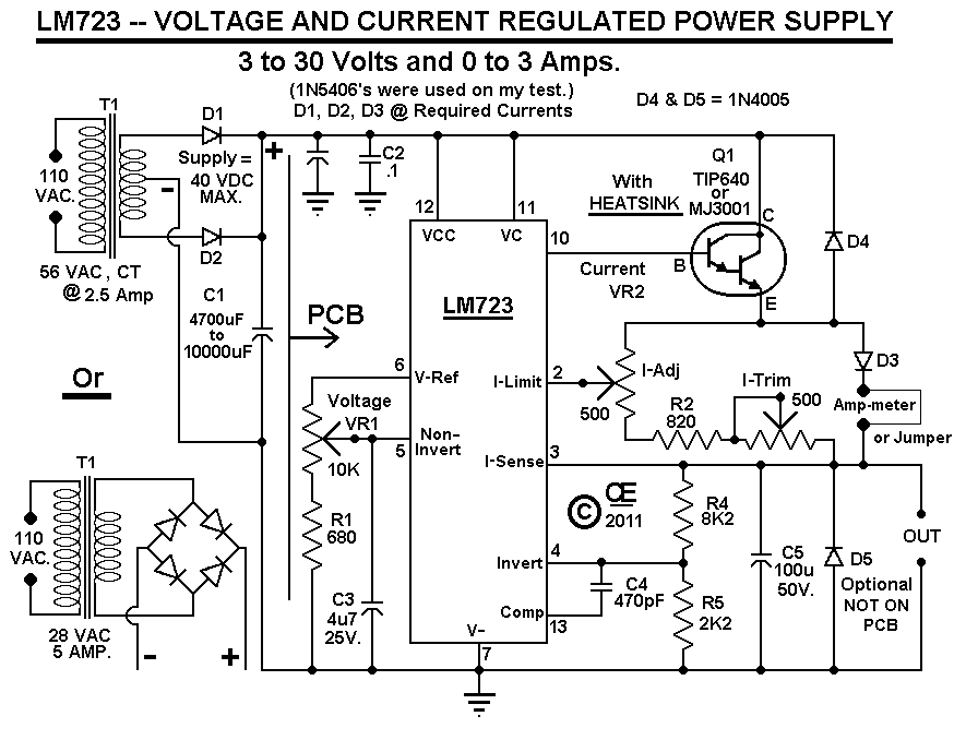 Lm723 схема подключения