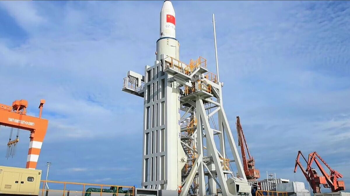    Пуск ракеты-носителя "Чанчжэн-11" (CZ-11) с морской платформы в Желтом море. 5 июня 2019© Стоп-кадр трансляции запуска ракеты "Чанчжэн-11"