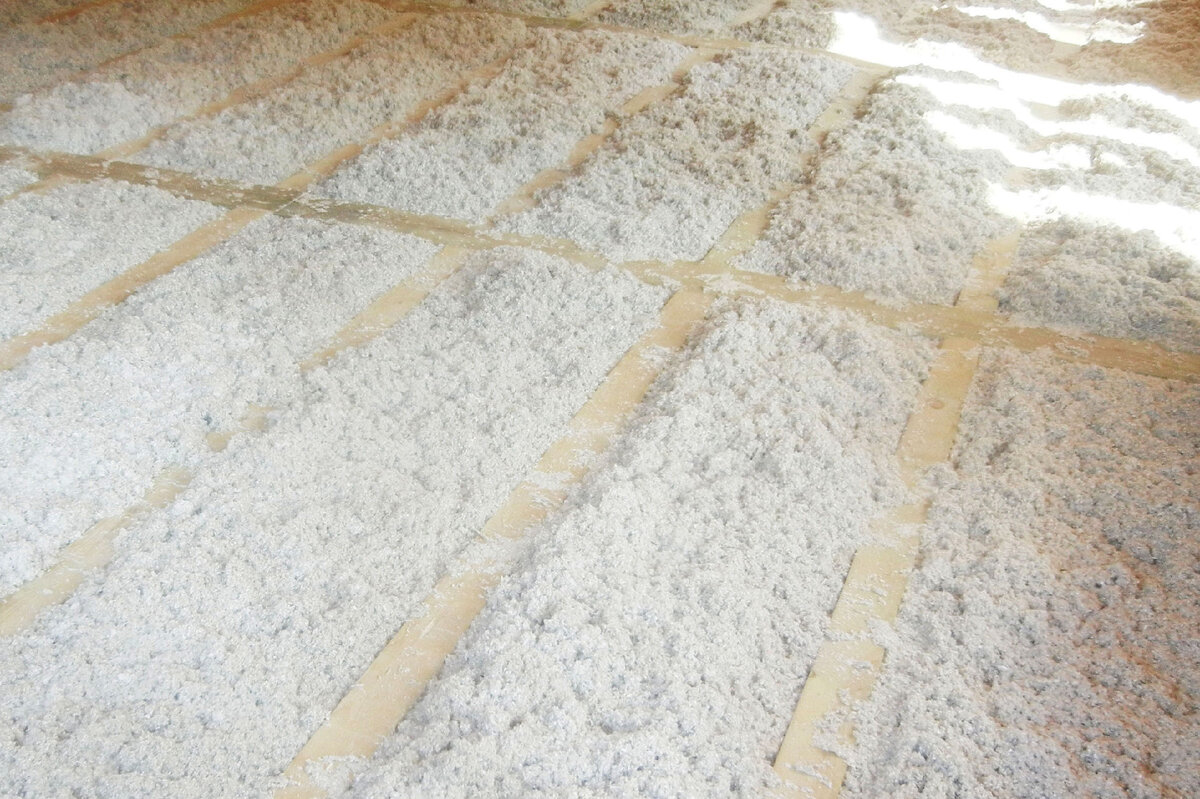 Утепление пола эковатой