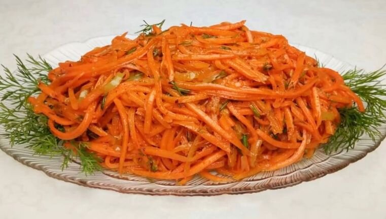 Салат с корейской морковью и мясом