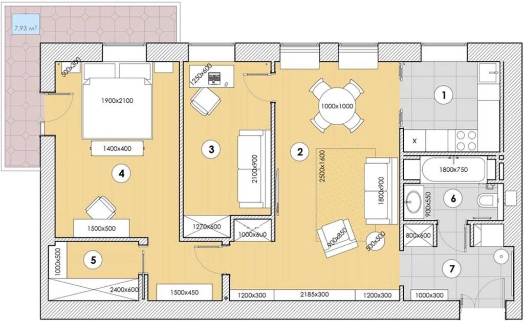 Перепланировка старого фонда. Элегантный классический интерьер квартиры с высокими потолками