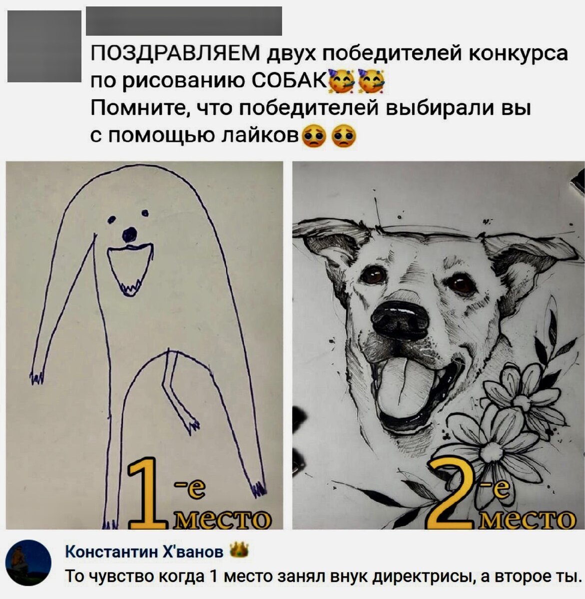 Поздравляем двух победителей конкурса по рисованию собак