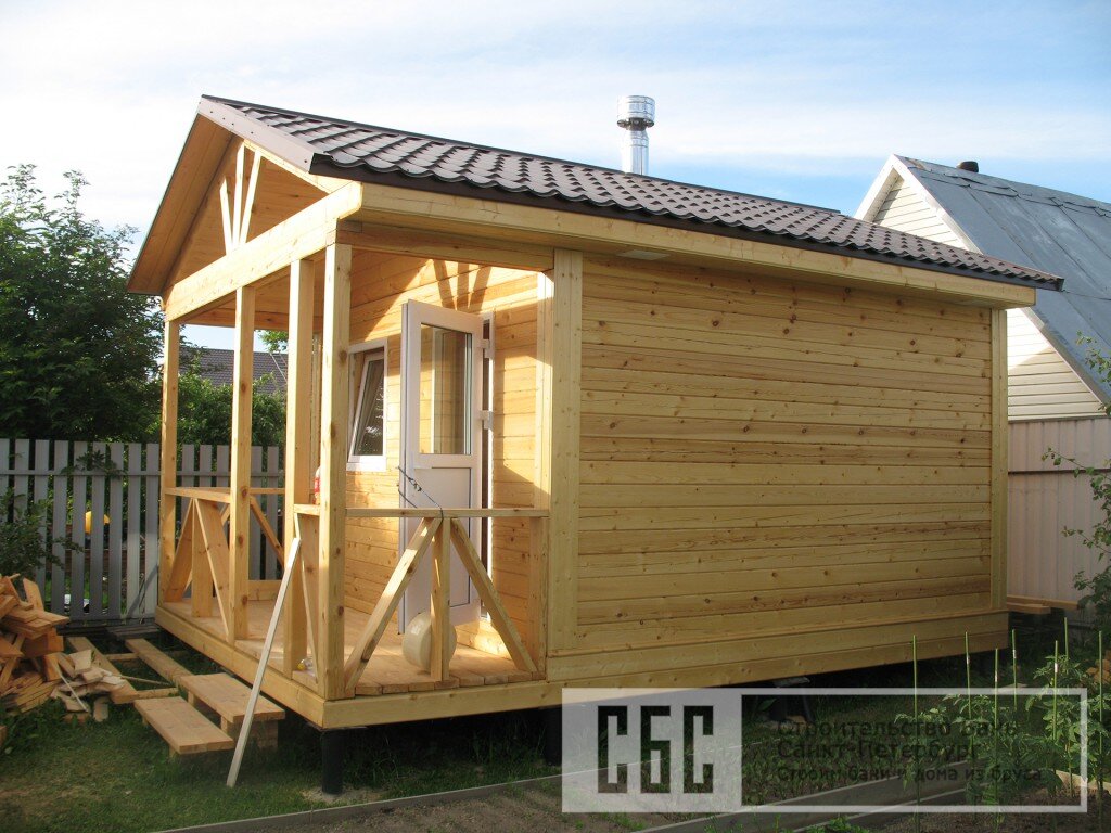 Баня 4х6м из профилированного бруса