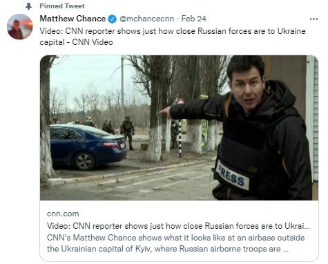 Корреспондент CNN Мэтью Чанс. То с российскими военными пообщается...