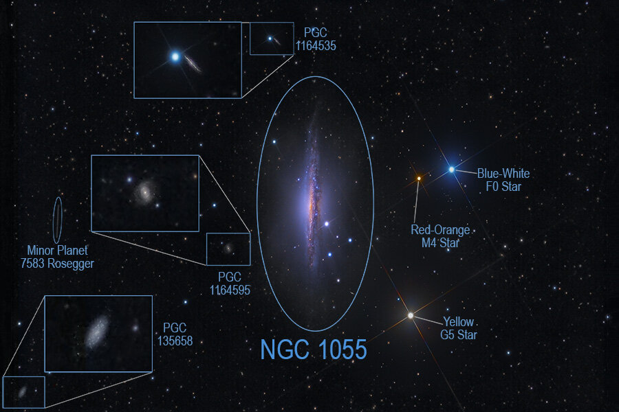 Kent E. Biggs NGC 1055 аннотированное изображение 
