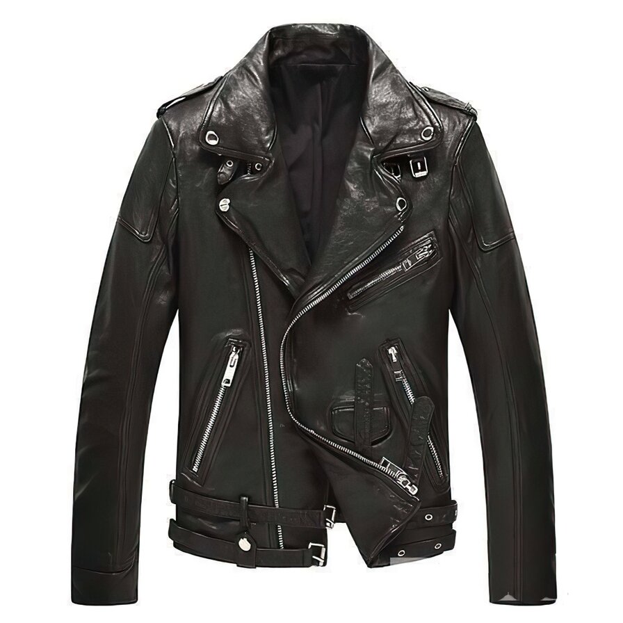 Отличительная черта косухи - молния наискосок и зауженная талия