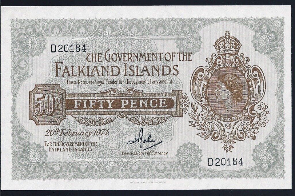 Банкнота 50 пенсов 1974 г., Фолклендские острова