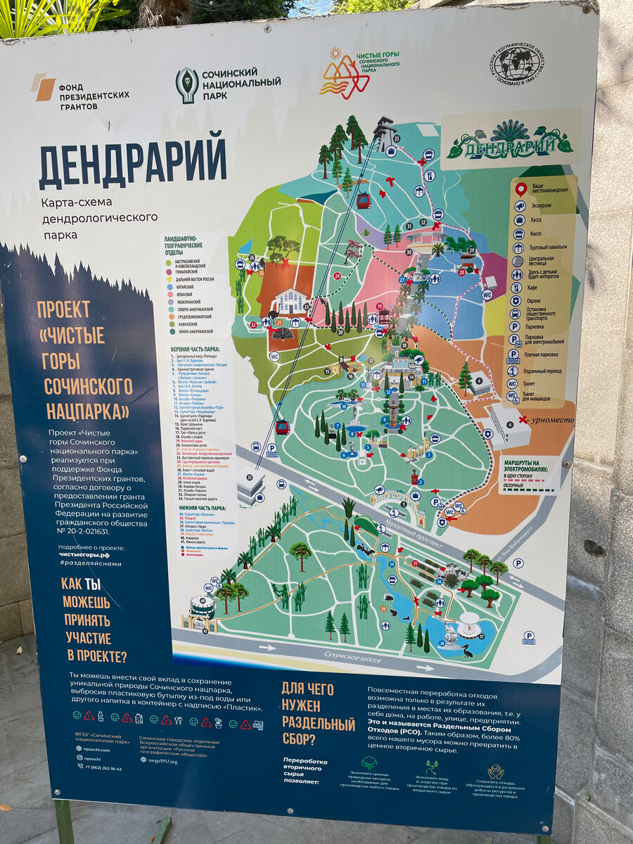 Карта Дендрария Сочи
