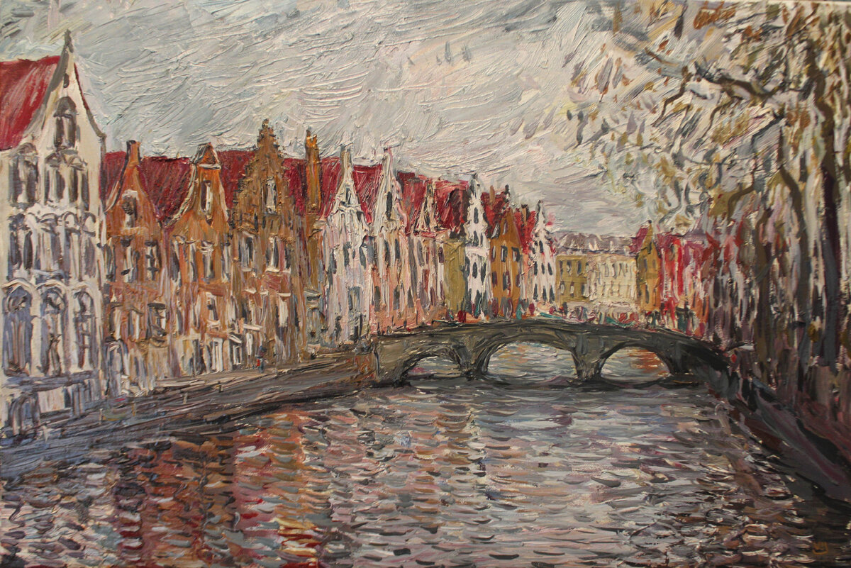 "Брюгге. Осенний день"   холст. масло   40х60