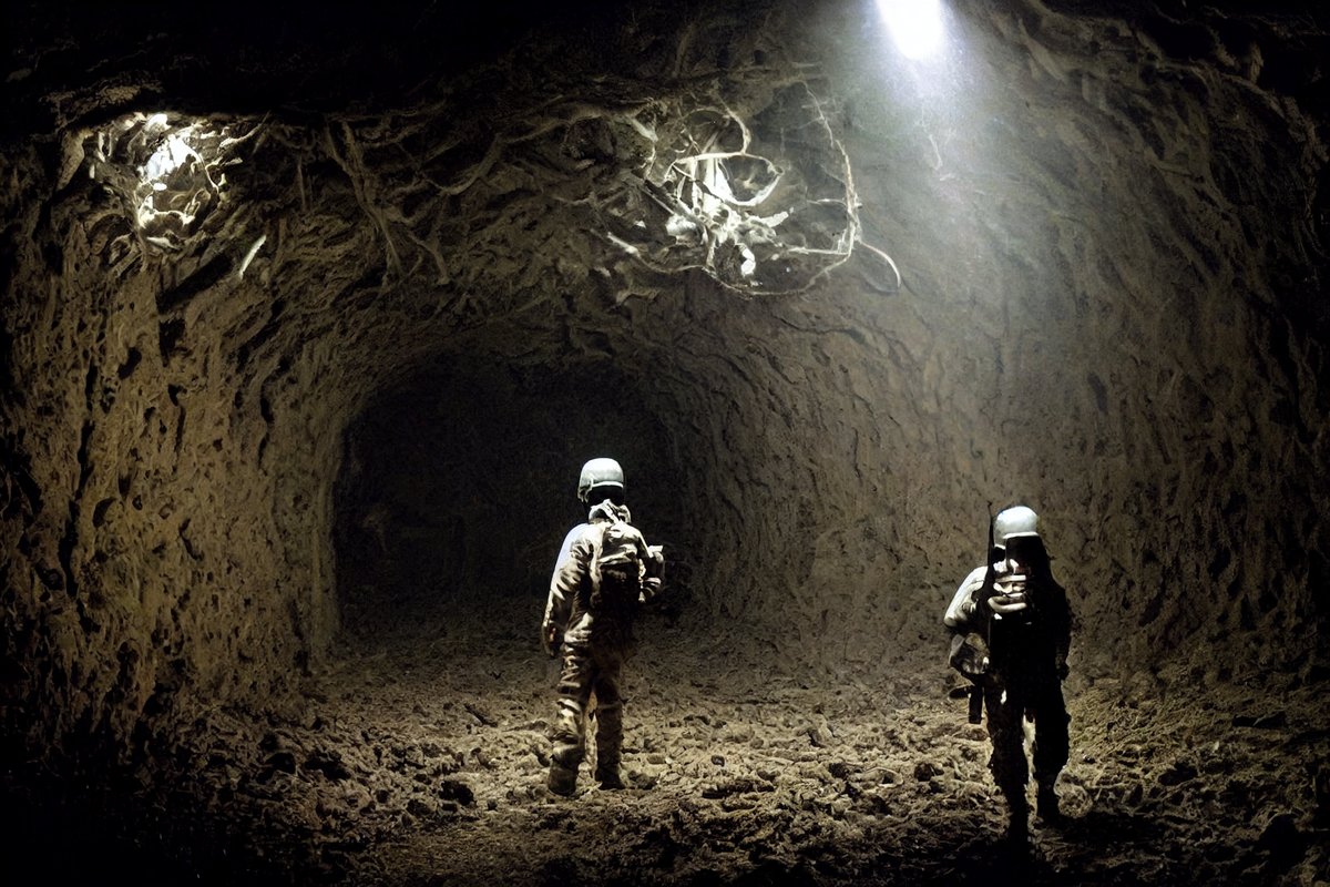 Солдаты в подземном тоннеле