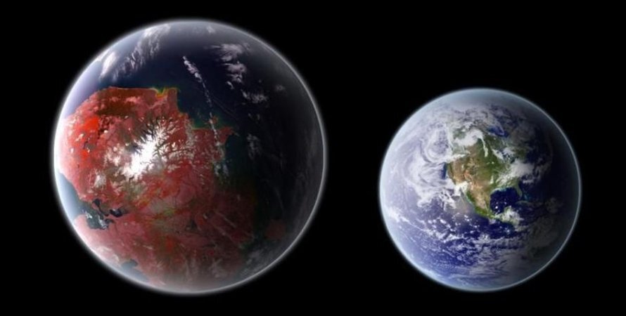 Фото: PH03NIX1986 / WIKIMEDIA COMMONS | Экзопланета Kepler-442b и Земля