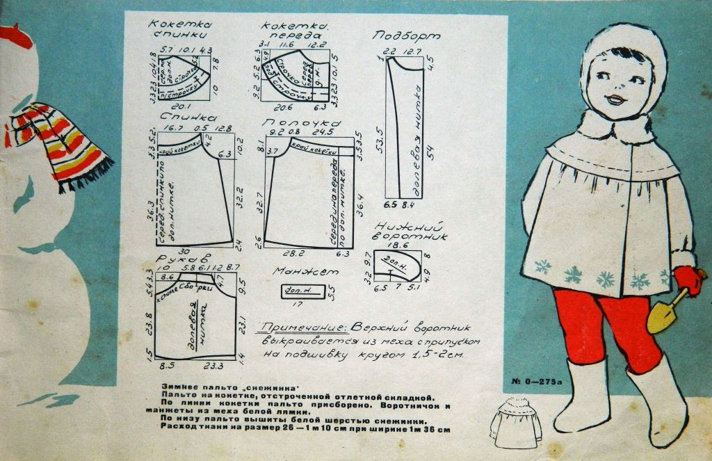 Ретро-выкройки для мальчиков и девочек. Теплые пальто и куртки на возраст от 2-х и до 7 -ми лет.