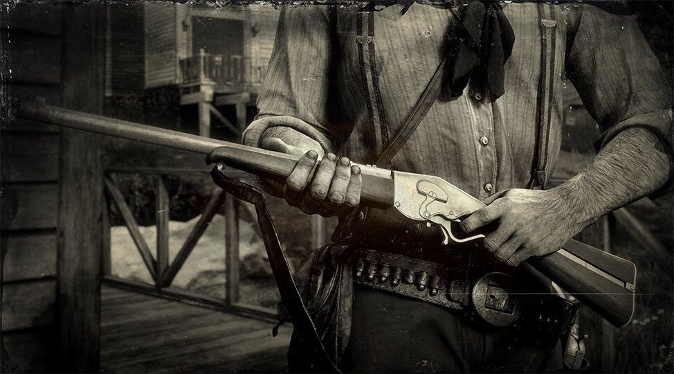 А вот так это оружие выглядит в руках главного героя сюжетного режима.