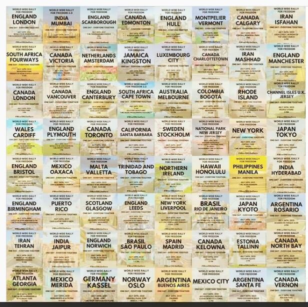 24 июля во многих городах мира проводятся митинги за свободу, против разделения населения, против дискриминации невакцинированных