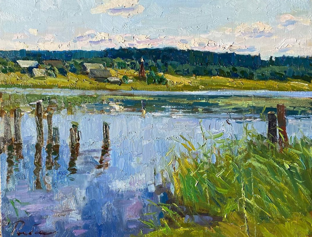 Фотография картины И. Рыбаковой  "Утро на Мсте" (из открытых источников)