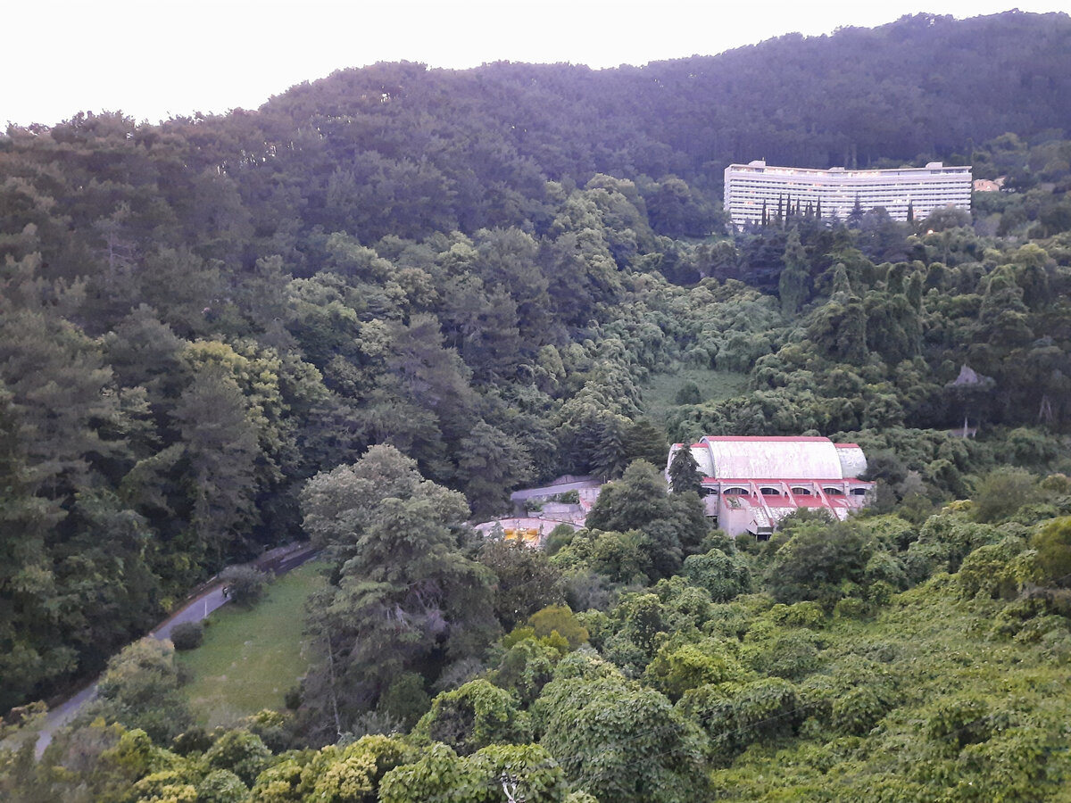 Вид с кафе от нашего пансионата на долину.