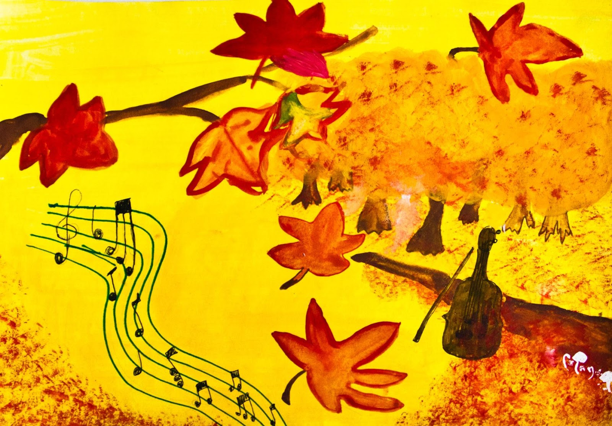 Поющий ветер 2. Рисунок осень. Музыкальные краски осени. Композиция на тему осень рисунок. Музыкальная осень рисунок.