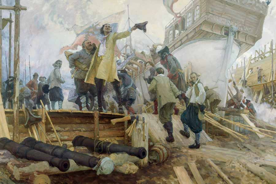 Кущевский Юрий. Новое в России дело. (Спуск галеры «Принципиум» на воронежской верфи 3 апреля 1696 г.)