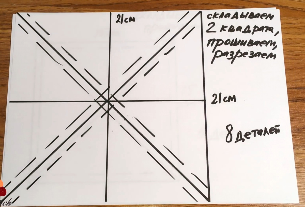 Метод создания сразу 8 квадратов из двух деталей