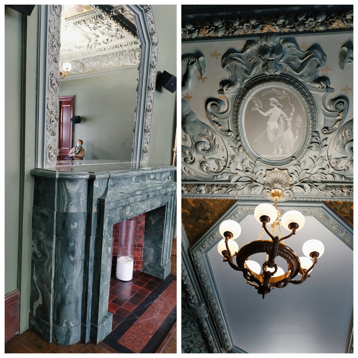 Камин и потолок Классического зала.