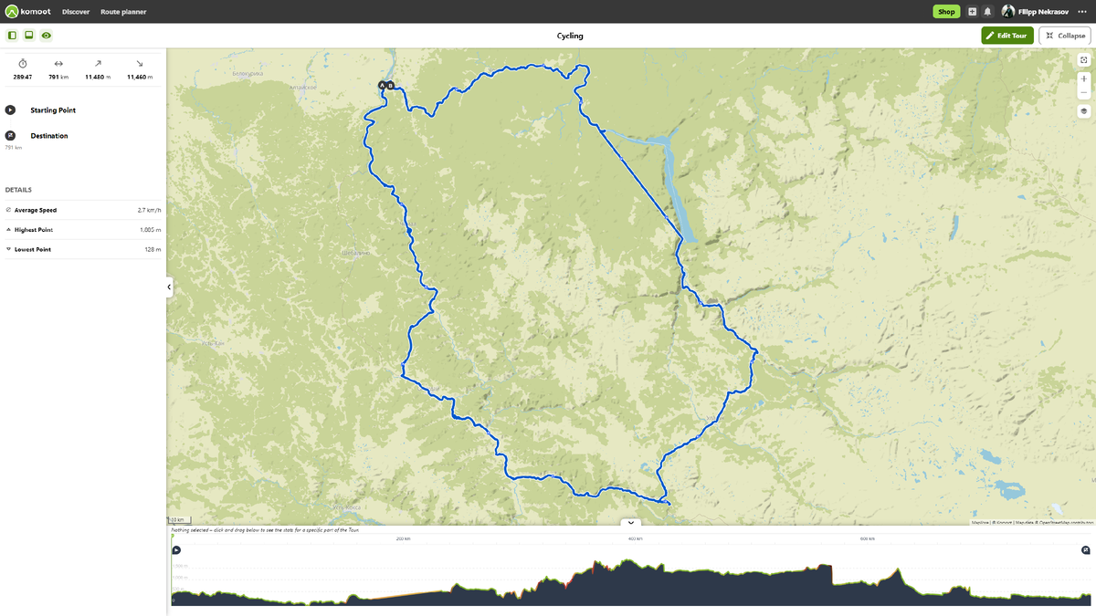 Скриншот маршрута целиком