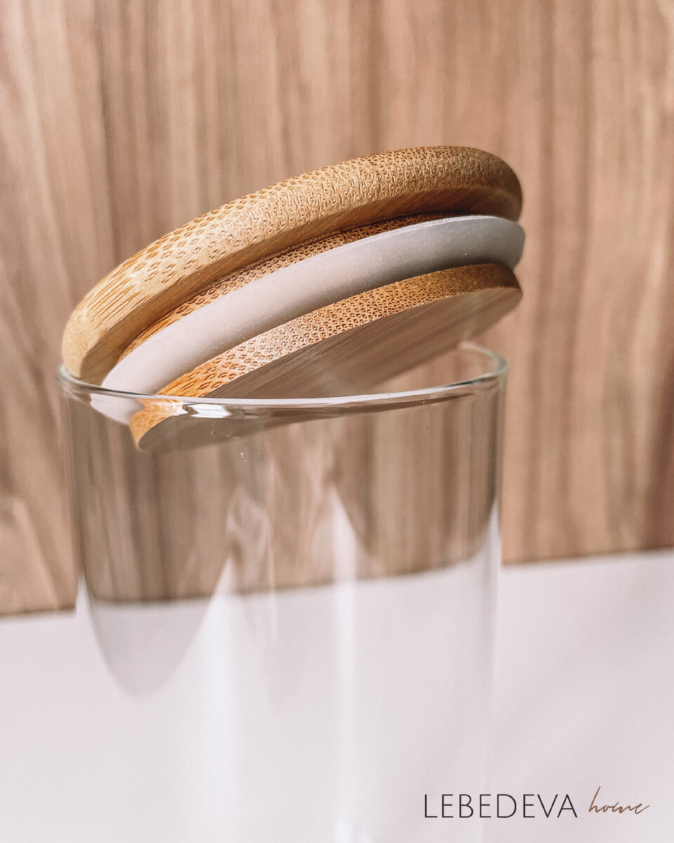 Банка для сыпучих продуктов с крышкой и набором наклеек от Lebedeva Home, 850 мл, арт. LH_1022243