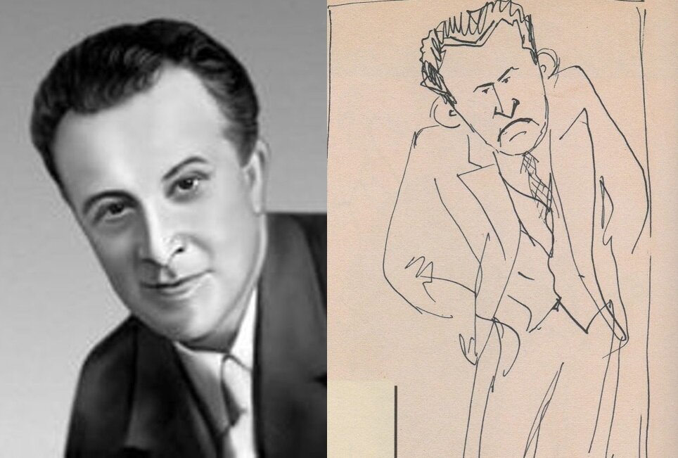 И.Я.Судаков на фотографии и на шарже Б.Н.Ливанова