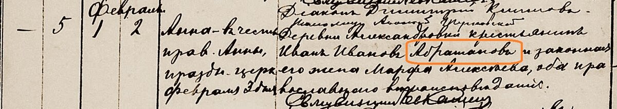 1914 год. Запись о рождении.