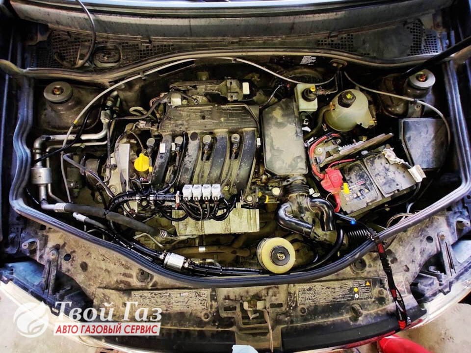 Подкапотная часть ГБО пропан (общий вид)