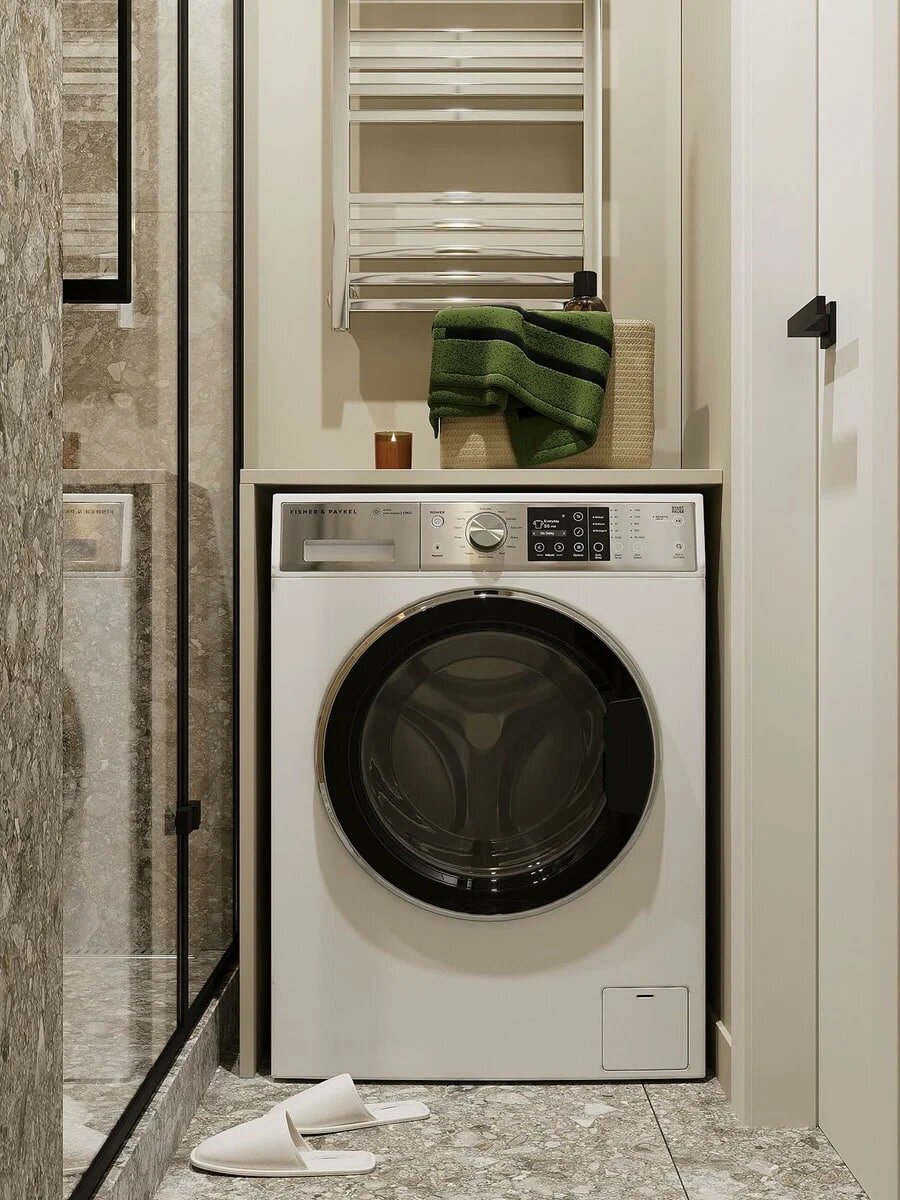 Зеленый, графитовый и светлое дерево. Элегантная однушка 48 кв.м., где уместилось всё необходимое