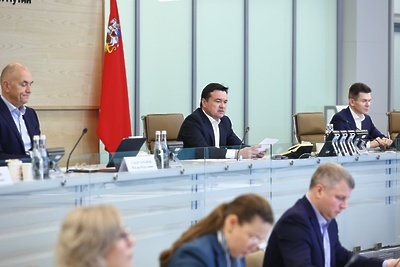    Совещание губернатора Московской области Андрея Воробьева с руководящим составом правительства Московской области и главами городских округов © Антон Чернов, «Подмосковье Сегодня»