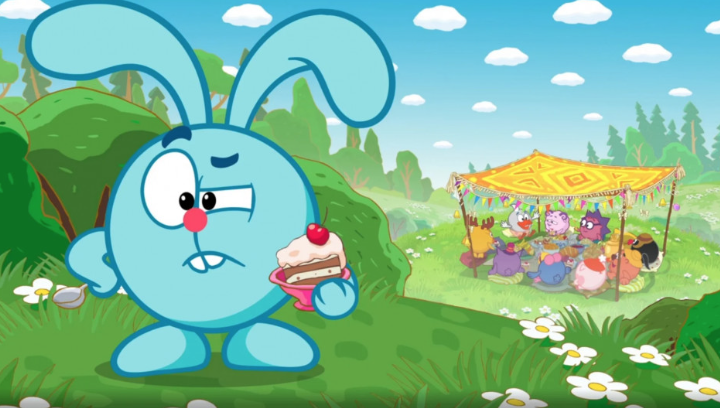 Крош поедающий торт