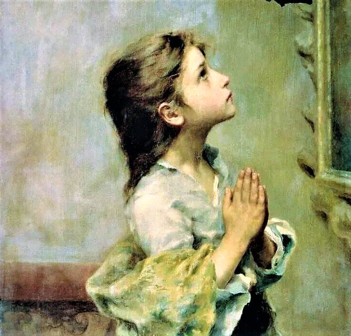 Картина Роберто Ферруци " Молящаяся девочка". Фото  с сайта sevartmuseum.blogspot.com