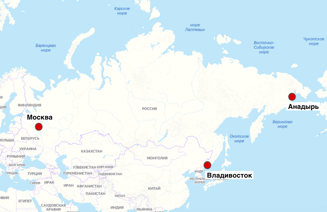 Карта владивостока москва
