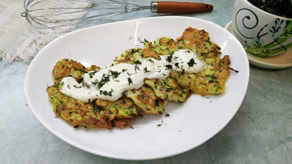 Кабачковые оладьи без муки
