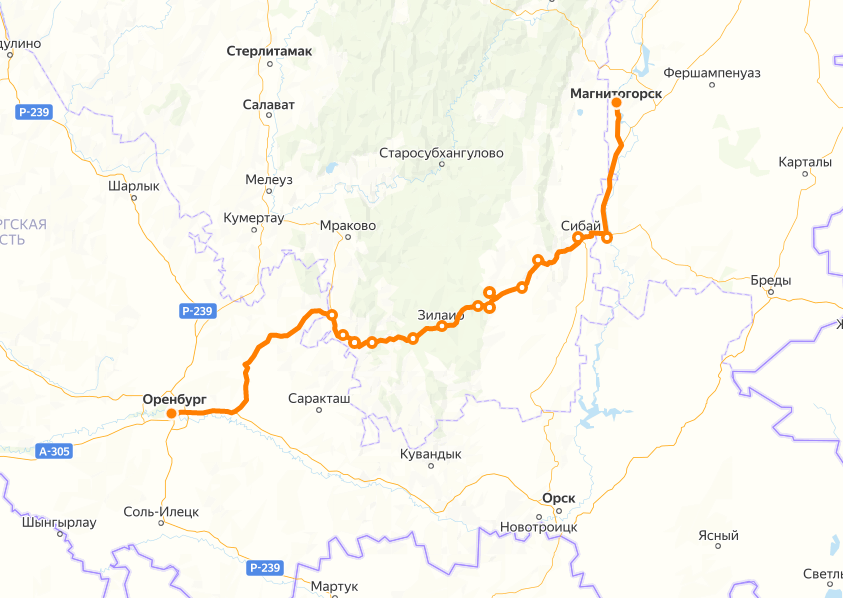 Карта магнитогорск оренбург расстояние на машине
