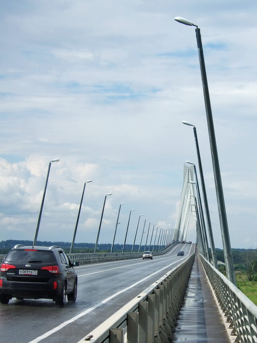 Проезжая часть вантового моста в Муроме