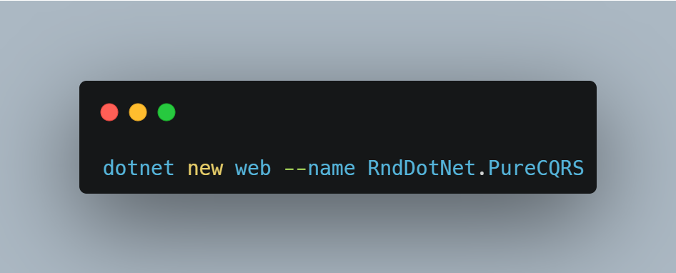 Команда консоли, которая создаст новый пустой asp.net проект 