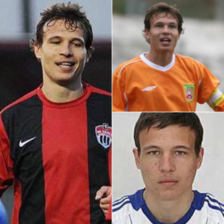 На фото: слева направо. Константин Дудченко в составе "Химок", "Олкома" и "Динамо" (Киев)