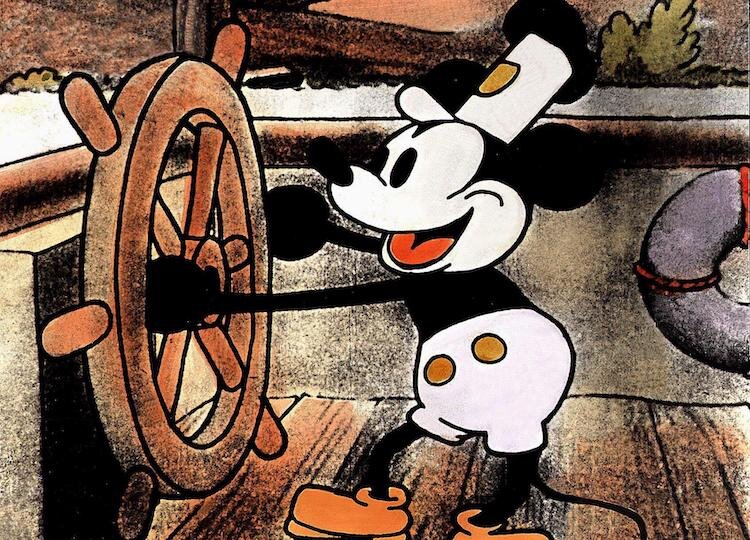 Микки Маус в мультфильме "Пароходик Вилли", 1928 год