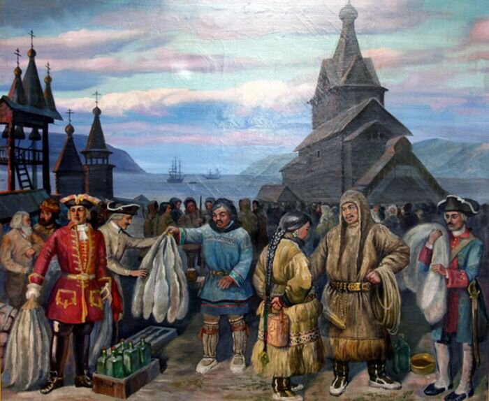 Торговля пушниной в Сибири (источник фото: https://siapress.ru/_opinions/114278-chlen-soyuza-gurnalistov-rf-tatyana-grin-ozvuchila-svoi-predlogeniya-kak-nazvat-ploshchad-surguta)