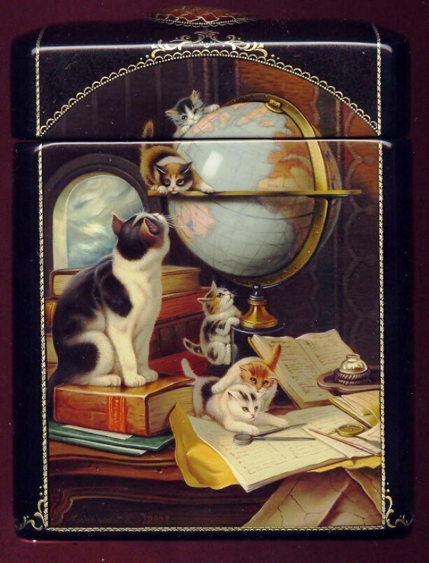 16. Художники Светлана и Константин Даньшины. Лаковая миниатюра, Федоскино. Изображение отсюда: vk.com/iscussart