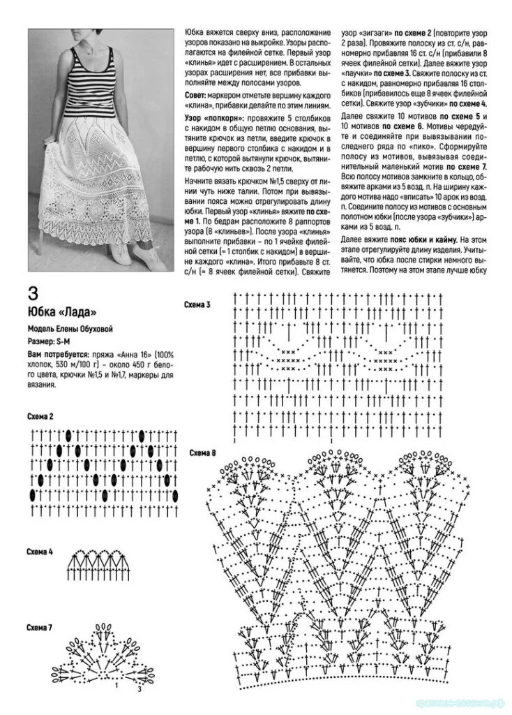 Юбка крючком модные модели схемы и описания