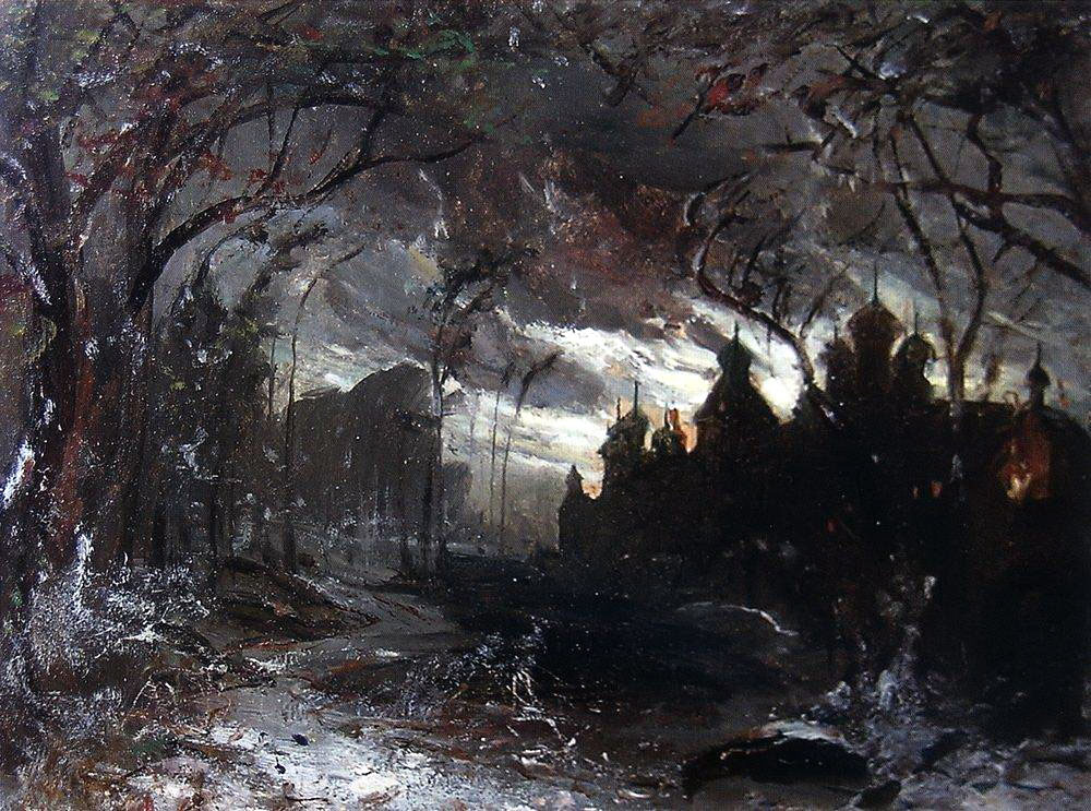 Алексей Саврасов. Ипатьевский монастырь в зимнюю ночь, 1870-е